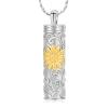 Imrsanl Cylinder Cremation Urn Necklace for Ashes Sunflower Urn Ashes Necklace Pendant for Men Women Memorial Ash Jewelry for Loved Ones (Gold) view 1