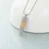 Imrsanl Cylinder Cremation Urn Necklace for Ashes Sunflower Urn Ashes Necklace Pendant for Men Women Memorial Ash Jewelry for Loved Ones (Gold) view 4