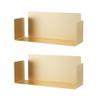 KWOKING Iron Horizontal Wall Unit Bookshelf Contemporary Bookshelf Wrought Iron Wall Shelf Bookshelf Wall Hanging Rack Metal Partition Rack Storage Gold - 2 Pieces Set 15.7" L x 7.9" W x 7.9" H view 1