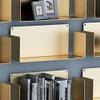 KWOKING Iron Horizontal Wall Unit Bookshelf Contemporary Bookshelf Wrought Iron Wall Shelf Bookshelf Wall Hanging Rack Metal Partition Rack Storage Gold - 2 Pieces Set 15.7" L x 7.9" W x 7.9" H view 4