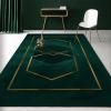 Luxury Emerald Green Area Rug, Golden Lines Indoor Non-Slip Kids Rugs, for Living Room Bedroom Kitchen Dining Room Home Office Floor Rug,3 x 5ft view 1
