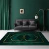 Luxury Emerald Green Area Rug, Golden Lines Indoor Non-Slip Kids Rugs, for Living Room Bedroom Kitchen Dining Room Home Office Floor Rug,5 x 7ft view 3
