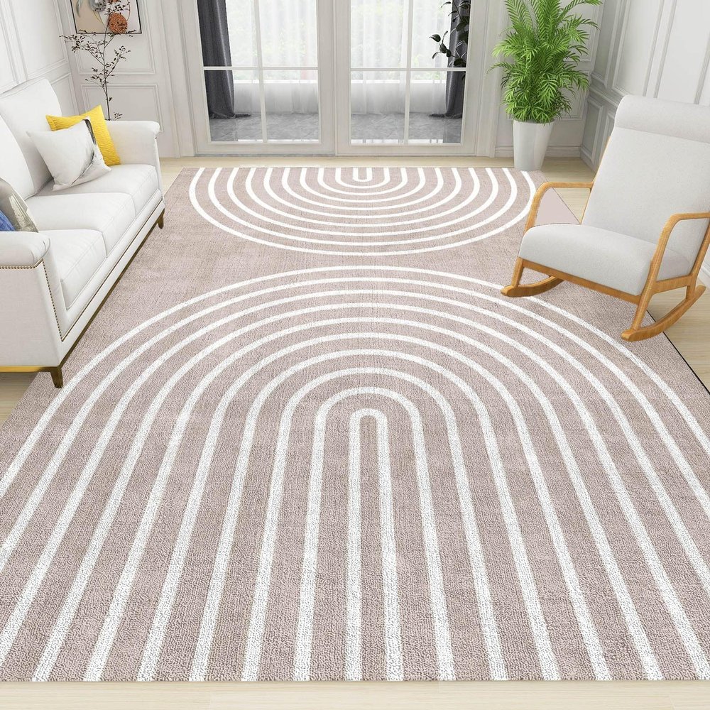 Modern Abstract Area Rug, Mid Century Rainbow Art Indoor Non-Slip Kids Rugs, for Living Room Bedroom Kitchen Dining Room Home Office Floor Rug,3 x 5ft