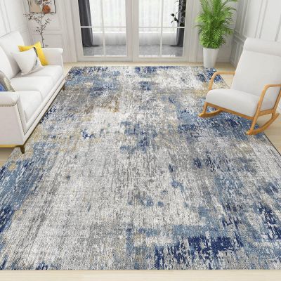 Modern Abstract Area Rugs, Multicolor Shabby Style Print Carpet, Indoor Non-Slip Kids Rug, Machine Washable Breathable Durable Carpet for Front Entrance Floor Decor,3 x 5ft