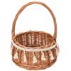 Small Wicker Rattan Flower Girl Basket Wedding Flower Basketwith Tassel Straw Basket Woven Storage Basket for Wedding Birthday Party Decor(L) view 1