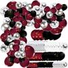 Graduation Party Decorations Maroon Black 2026/Burgundy Graduation Decorations Class of 2026/Burgundy Black Balloons/114Pcs Burgundy Silver Balloon Birthday Wedding/Maroon Birthday view 1
