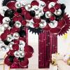 Graduation Party Decorations Maroon Black 2026/Burgundy Graduation Decorations Class of 2026/Burgundy Black Balloons/114Pcs Burgundy Silver Balloon Birthday Wedding/Maroon Birthday view 2