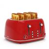 Toaster 4 Slice, Retro Stainless with 6 Bread Shade Settings,1.5''Wide Slots Toaster with Cancel/Defrost/Reheat,Dual Independent Control Panel(Red) view 1