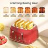 Toaster 4 Slice, Retro Stainless with 6 Bread Shade Settings,1.5''Wide Slots Toaster with Cancel/Defrost/Reheat,Dual Independent Control Panel(Red) view 3