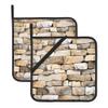 2 Pack Mosaic Stone Pattern Pot Holders with Hanging Loops Hand Pockets,Heat Resistant, Kitchen Essential, Cute Potholder Set for Kitchen Baking Chef Barbeque,Square,8X8 inch view 1