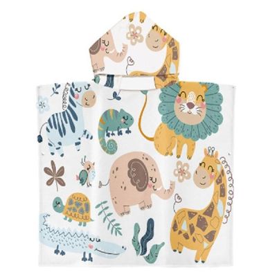 Necvior Portable Kids Poncho Hooded Beach Towel Bathrobe Bath Shower Swim Pool for Girls Boys Kids Children Toddlers 24x24inch Toddlers Hooded Beach Towel