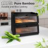 Bread Box, 100% Natural Bamboo Storage, Extra Large Capacity Container, Double Layer Breadbox for Kitchen Countertop, Farmhouse Homemade Organizer with Instruction and Screwdriver Assembly Required view 2