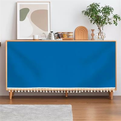 SK Studio Short Curtains for Kitchen, Privacy Closet Curtain Dust-Proof Under Sink Curtains for Small Kitchen Storage Room Dark Blue, 23.6" W x 27.6" H