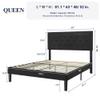 Allewie Queen Size Upholstered Platform Bed Frame with Adjustable Headboard, Button Tufted, Wood Slat Support, Easy Assembly, Black view 2