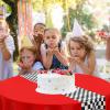 Oudain Plastic Racing Tablecloth, Round, Red, 6 Pcs, 84 inches view 4