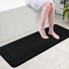 Grandaily Memory Foam Bath Mat Rug 47x17, Ultra Soft, Non-Slip and Absorbent Bathroom Rugs, Machine Wash Dry, Comfortable Bath Carpet for Bathroom Floor, Tub and Shower, Black view 1