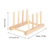 QANYEGN 3 Set Bamboo Wooden Dish Rack, Plate Display Wooden Rack, Utensil Drying Rack, Plate Rack Stand Pot Lid Holder for Organize Dishes, Cuing Boards, Books, etc view 3