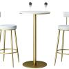 Classic Bistro Pub Furniture- Round/Square Bistro Tables Bar Counter 21.6 inch Countertop, Suitable for Cocktail Bar, Restaurant, Tavern (White Marble, Golden Base) (Color : Round, Size : 90cm) view 1