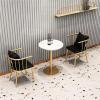 Classic Bistro Pub Furniture- Round/Square Bistro Tables Bar Counter 21.6 inch Countertop, Suitable for Cocktail Bar, Restaurant, Tavern (White Marble, Golden Base) (Color : Round, Size : 90cm) view 3