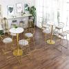 Classic Bistro Pub Furniture- Round/Square Bistro Tables Bar Counter 21.6 inch Countertop, Suitable for Cocktail Bar, Restaurant, Tavern (White Marble, Golden Base) (Color : Round, Size : 90cm) view 4