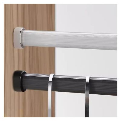 BESNUT Heavy Duty Closet Rods Aluminium Alloy Rack Wall Mounted,Silent Mounted Closet,Saving Space Clothes Bar Multi-Purpose Hanging Rod for Bedroom(Color:Silver,Size:39.76~47.24in)