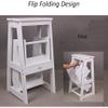 CIRCIR Bed Step Stools for High Beds Folding Wood 3 Tier Wood Ladder Small for Adult Standing Shelf Units Bed Steps for High Beds (Size : White) view 3