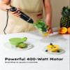 Sangcon Immersion Blender Handheld, 3-in-1 Hand Blender Electric, 400W Handheld Licuadora de mano, Stainless Steel Blade Stick Mixer with Whisk, Milk Frother Attachments - Black view 2