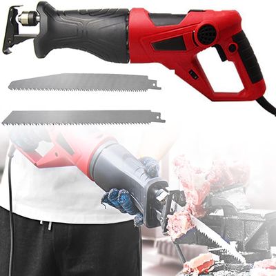 Bone Saw Machine, Bone Meat Cutter, Butcher Cutting Machine with Bandsaw, Bone Saw Cutting Machine, Electric Hand Saw Meat Cutter for Restaurant Cutting Fish Pig's Hoof Beef (1100W,Red)
