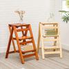 BABYCE Step Stools for Adults Foldable Home Kitchen Small Ladder Stool Wood Folding Stair Stool Easy to Store, Foldable Shelving 18.5x17.3x15.5 inches,Bearing Weight: 150 Kg view 4