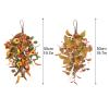 19.7inch Fall Harvest Teardrop Swag, Wall Hanging Autumn Wreath with Pumpkin Maple Leaf Berries, Fall Harvest Teardrop Swag Wall Hanging Autumn Wreath for Indoor Outdoor Christmas Halloween Decor(A2) view 2