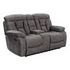 BOWERY HILL Transitional Mushroom Recliner Console Loveseat in Gray view 1