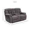 BOWERY HILL Transitional Mushroom Recliner Console Loveseat in Gray view 3