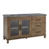 BOWERY HILL Transitional Driftwood Gray Finish Marble Top Server view 1