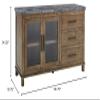 BOWERY HILL Transitional Driftwood Gray Finish Marble Top Server view 3