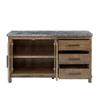BOWERY HILL Transitional Driftwood Gray Finish Marble Top Server view 4