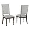 BOWERY HILL Traditional Sagebrush Upholstered Back Dining Chair in Gray (Set of 2) view 1