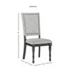 BOWERY HILL Traditional Sagebrush Upholstered Back Dining Chair in Gray (Set of 2) view 3