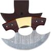 HUNTLUX Damascus Steel Alaskan Ulu with Sheath, 6" Rocker Pizza Cutter & Mezzaluna Chopper, Authentic Inuit Eskimo Design, Non-Slip Handle view 1