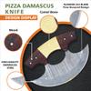 HUNTLUX Damascus Steel Alaskan Ulu with Sheath, 6" Rocker Pizza Cutter & Mezzaluna Chopper, Authentic Inuit Eskimo Design, Non-Slip Handle view 2