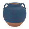 Melrose International Ceramic Urn Vase with Terra Cotta Accent - Decorative Vase for Flowers 7" H view 1