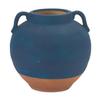 Melrose International Ceramic Urn Vase with Terra Cotta Accent - Decorative Vase for Flowers 7" H view 3