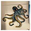 ZGSYH Octopus Wall Hanging Wall Decor - Hand Hammered and Painted Recycled Metal Octopus Wall Hanging,Home Dcor Products,Wall Sculptures for Home & Kitchen view 1