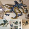 ZGSYH Octopus Wall Hanging Wall Decor - Hand Hammered and Painted Recycled Metal Octopus Wall Hanging,Home Dcor Products,Wall Sculptures for Home & Kitchen view 2
