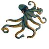 ZGSYH Octopus Wall Hanging Wall Decor - Hand Hammered and Painted Recycled Metal Octopus Wall Hanging,Home Dcor Products,Wall Sculptures for Home & Kitchen view 4