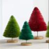 Bottle Brush Trees Set of 6 Classic. Artisan Hand-Dyed, Classic Red Green Christmas, Winter Mantel Decor, Home Office Bookshelf, Tabletop (Classic) view 4