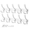 GlazieVault White Coat Hooks for Wall - Stainless Steel Coat Racks (2 Pack) - Heavy Duty White Coat Hooks Wall Mounted - Premium Design Rust Free White Coat Hangers Wall Hoks view 1