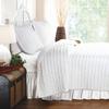 Full 3-Piece Quilt Set 100% Cotton White Ruffled Stripes Reversible view 1