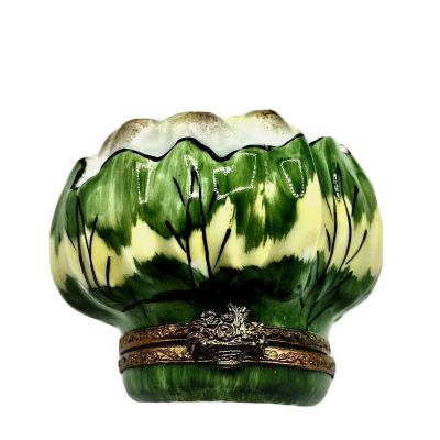 Authentic French Limoges Porcelain Trinket Box COLIFLOWER Hand painted