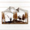 Elk and Fisherman Steel Home Decor Metal Wall Art Welcome Sign view 1