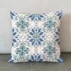 MangGou Blue Lotus Blue and White Euro Sham Pillow Covers Chinoiserie Style Pillow Case Asian Throw Pillow Cushion Cover 20x20in Farmhouse Pillowcase Home Decor for Couch Bedroom Living Room view 2